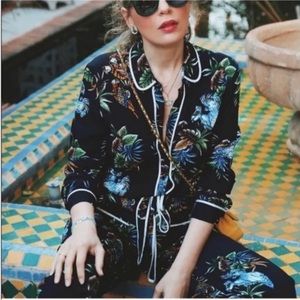 Tropical Bird Wide Leg Jumpsuit